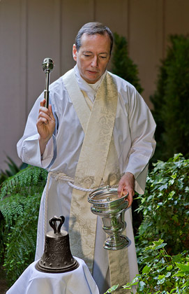 Fr. Penfield blesses the Priory Bell